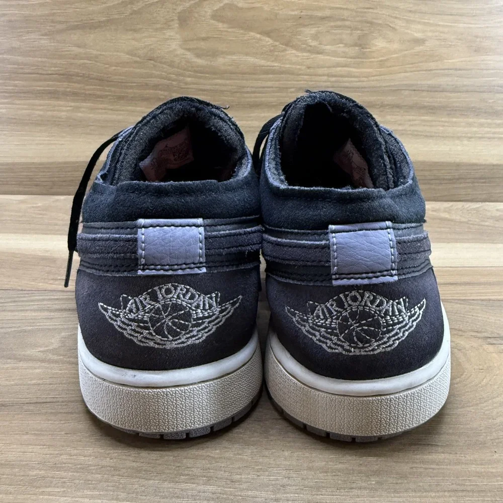 Nike Air Jordan 1 Low Inside Out Sneakers Mens 11.5 Charcoal Gray Black Suede
